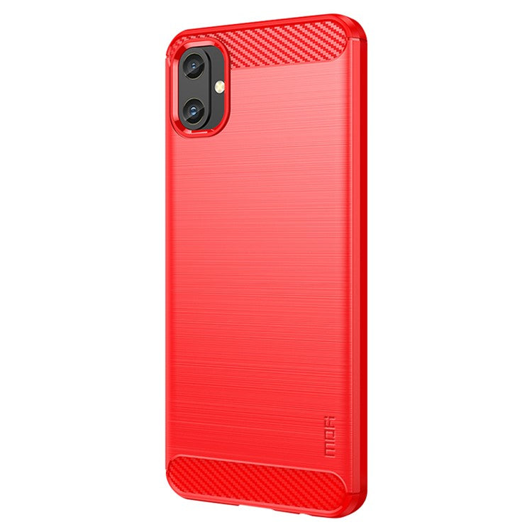 MOFI JK TPU Series-1 For Samsung Galaxy A05 4G TPU Case Carbon Fiber Texture Phone Cover - Red