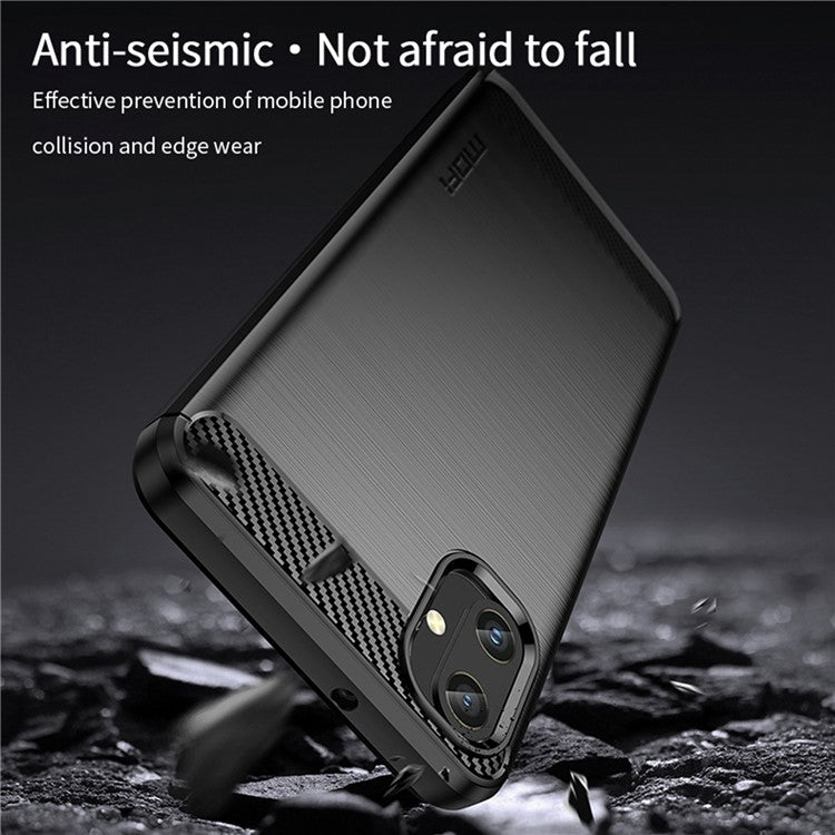 MOFI JK TPU Series-1 For Samsung Galaxy A05 4G TPU Case Carbon Fiber Texture Phone Cover - Red