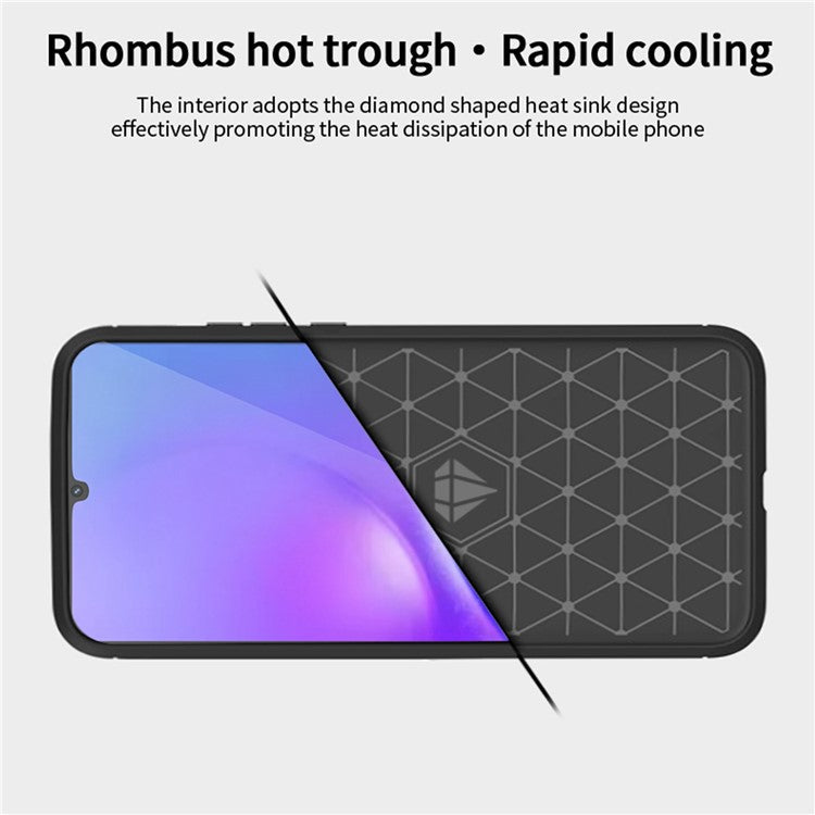 MOFI JK TPU Series-1 For Samsung Galaxy A05 4G TPU Case Carbon Fiber Texture Phone Cover - Red
