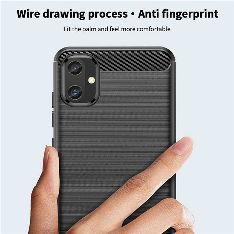 MOFI JK TPU Series-1 For Samsung Galaxy A05 4G TPU Case Carbon Fiber Texture Phone Cover - Red