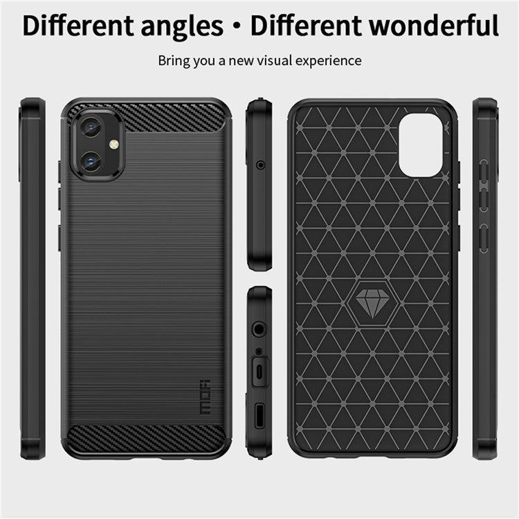 MOFI JK TPU Series-1 For Samsung Galaxy A05 4G TPU Case Carbon Fiber Texture Phone Cover - Red