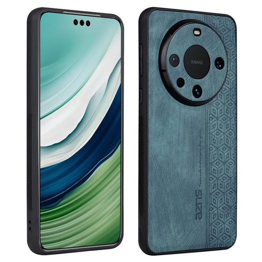 AZNS For Huawei Mate 60 Pro Case Slim-Fit Imprinted Pattern PU Leather+TPU Phone Shell - Green