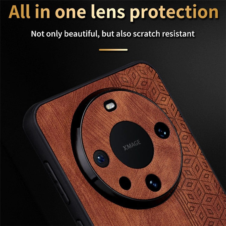 AZNS For Huawei Mate 60 Pro Case Slim-Fit Imprinted Pattern PU Leather+TPU Phone Shell - Green