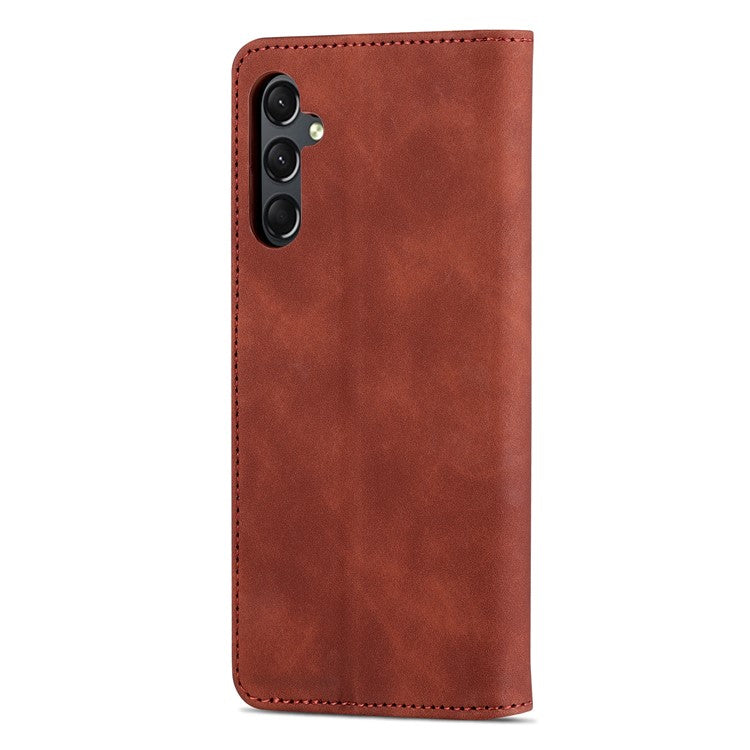 AZNS For Samsung Galaxy A25 5G (Global) (161.0 x 76.5 x 8.3mm) Case Leather Flip Stand Wallet Cover - Brown