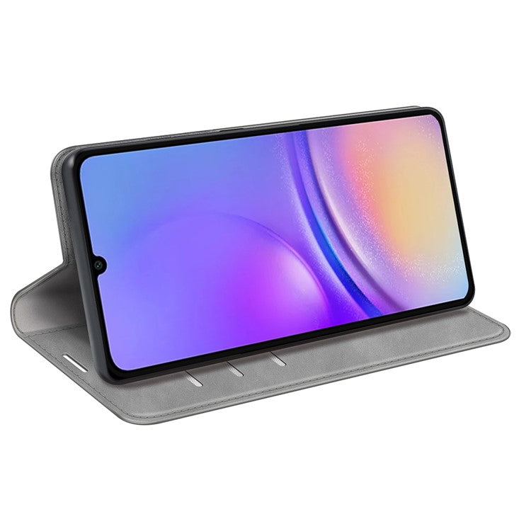 For Samsung Galaxy A05 4G Case PU Leather Phone Wallet Skin-touch Flip Cover - Grey