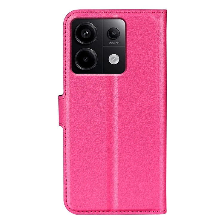 For Xiaomi Redmi Note 13 Pro 5G / Poco X6 5G Case Litchi Texture Leather Phone Shell with Stand - Rose