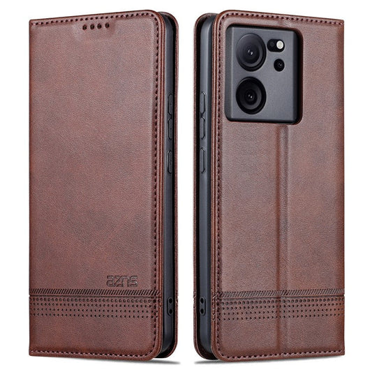 AZNS For Xiaomi 13T / 13T Pro / Redmi K60 Ultra Case Wallet Mobile Phone Cover - Coffee