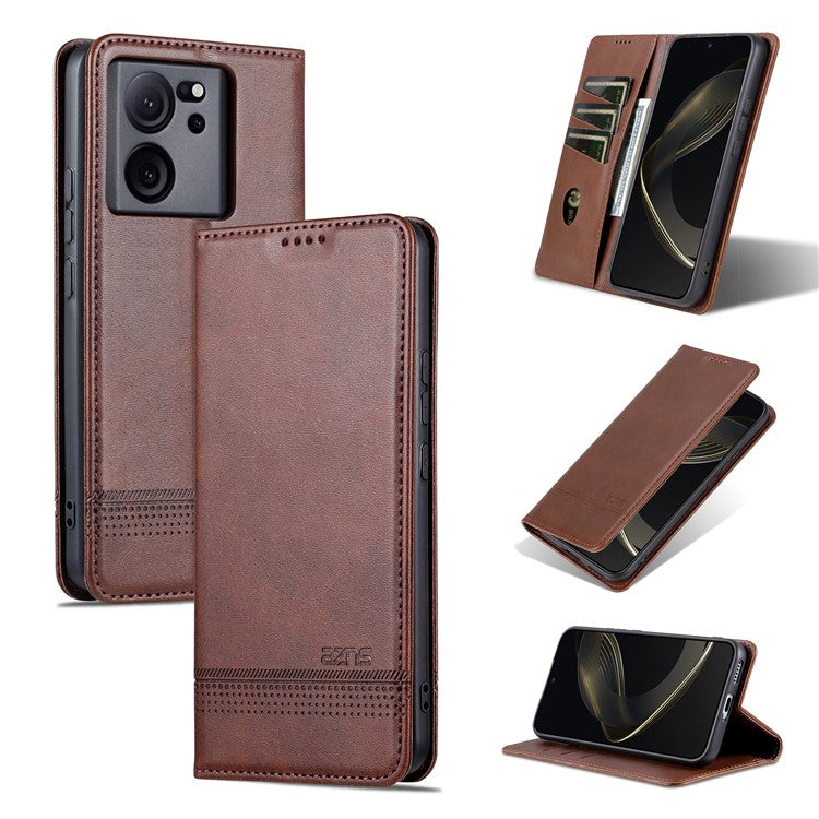 AZNS For Xiaomi 13T / 13T Pro / Redmi K60 Ultra Case Wallet Mobile Phone Cover - Coffee