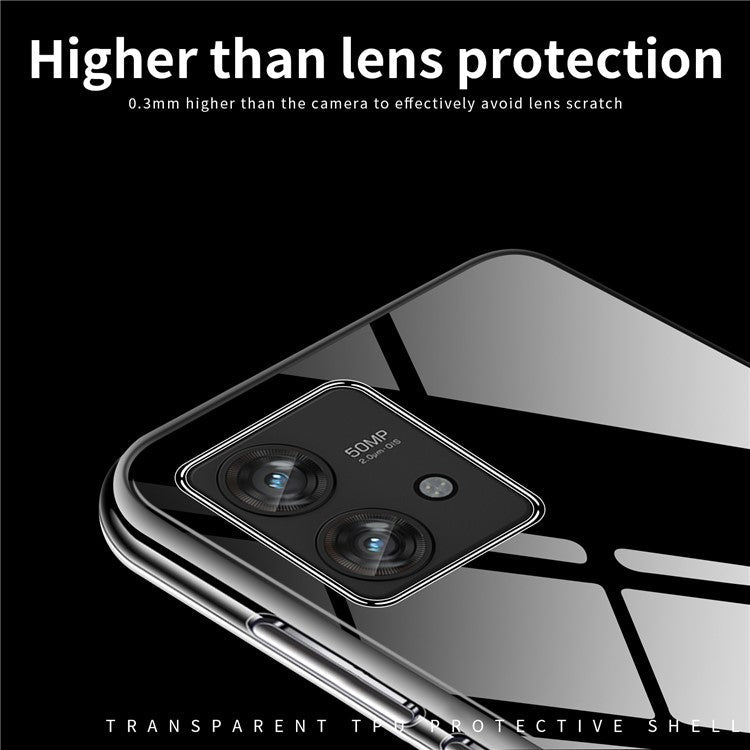MOFI Clear Phone Case For Motorola Edge 40 Neo 5G Anti-Scratch TPU Phone Shell Cover