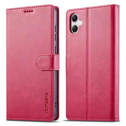 LC.IMEEKE For Samsung Galaxy A05 4G Case Calf Texture Phone Leather Cover - Rose