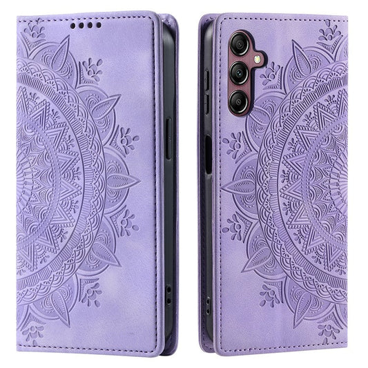 Stand Phone Cover for Samsung Galaxy A34 5G Case PU Leather Magnetic Imprinted Stand Shell - Purple