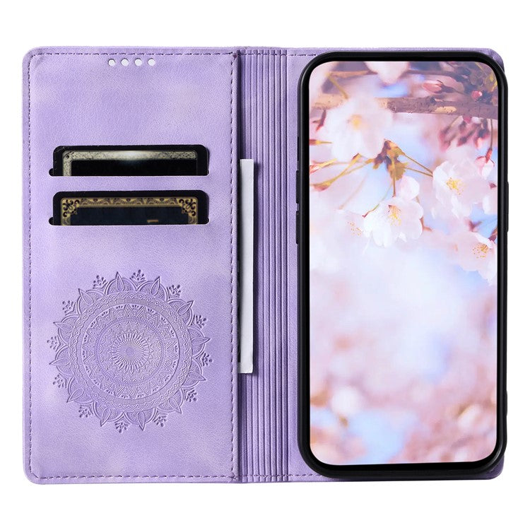 Stand Phone Cover for Samsung Galaxy A34 5G Case PU Leather Magnetic Imprinted Stand Shell - Purple