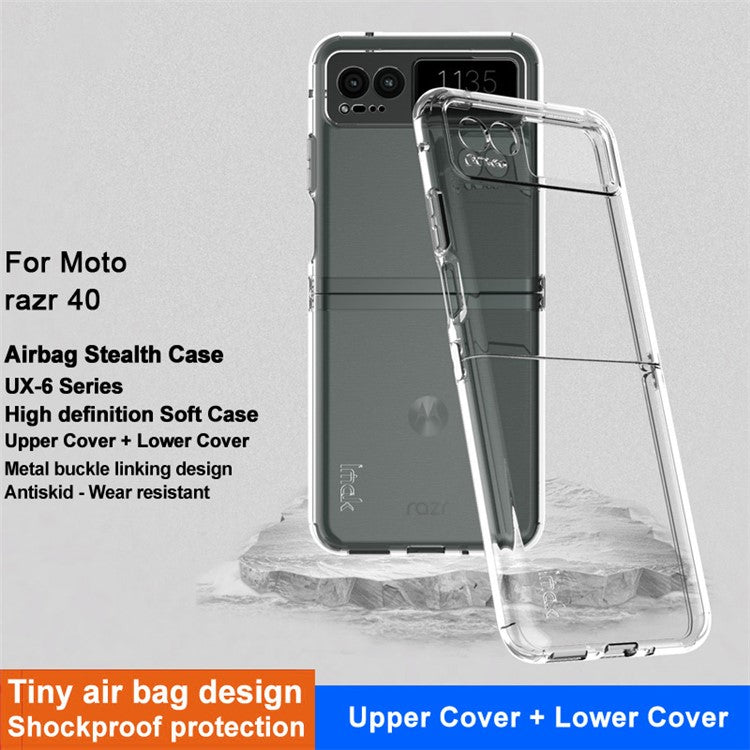 IMAK UX-6 Series for Motorola Razr 40 5G TPU Case Airbags Transparent Phone Cover