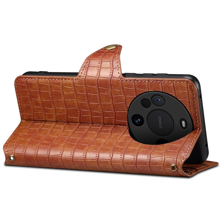 For Huawei Mate 60 Pro+ Leather Case Stand Phone Wallet Cover - Brown