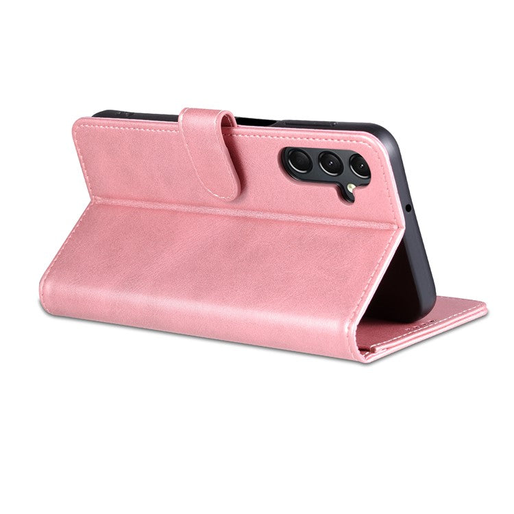AZNS For Samsung Galaxy A15 4G Cell Phone Case Anti-Scratch PU Leather Wallet Phone Cover - Rose Gold