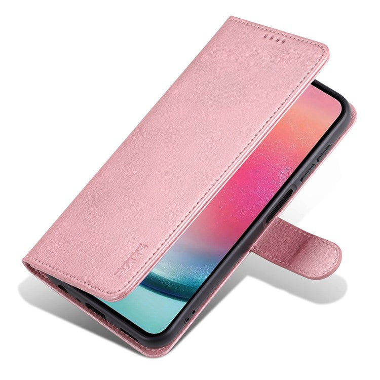 AZNS For Samsung Galaxy A15 4G Cell Phone Case Anti-Scratch PU Leather Wallet Phone Cover - Rose Gold