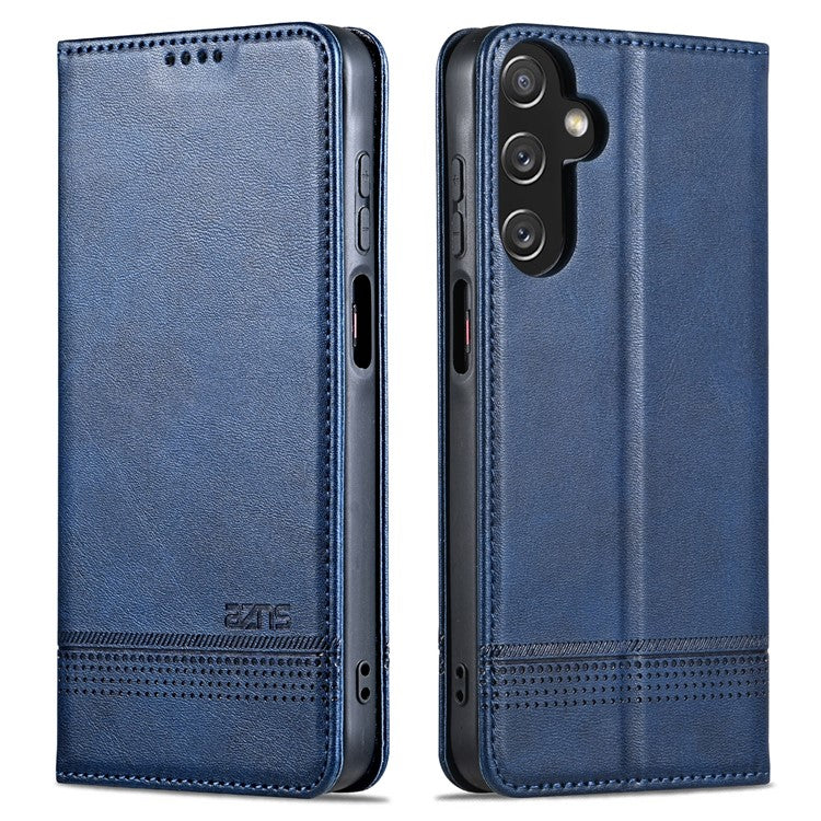 AZNS For Samsung Galaxy A15 4G Case PU Leather Magnetic Suction Wallet Phone Shell Cover - Blue