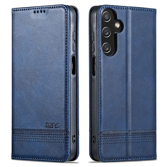 AZNS For Samsung Galaxy A15 4G Case PU Leather Magnetic Suction Wallet Phone Shell Cover - Blue