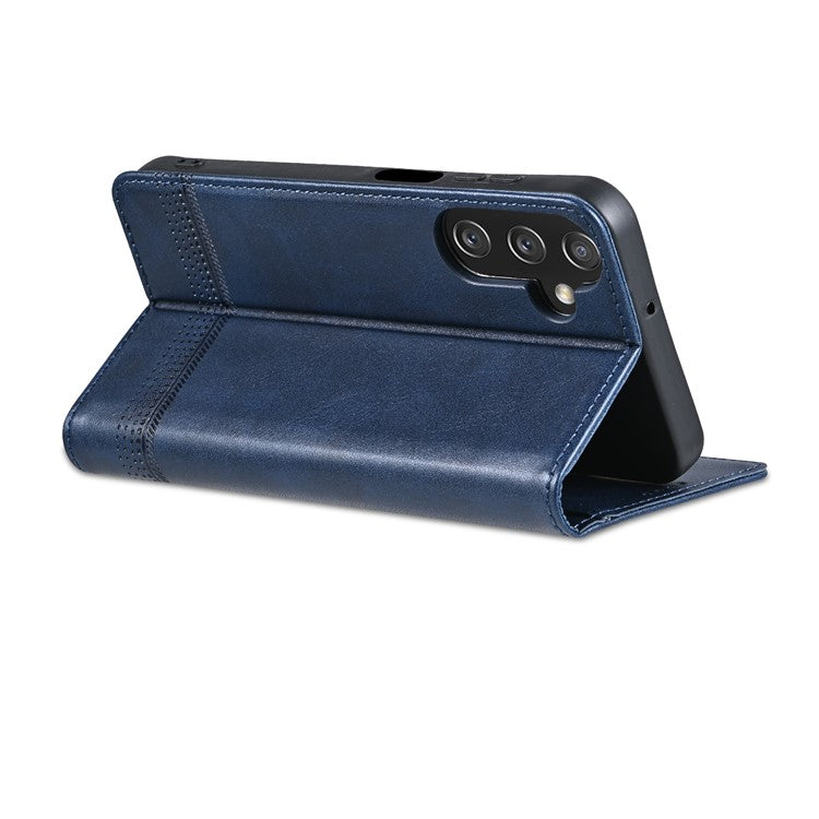 AZNS For Samsung Galaxy A15 4G Case PU Leather Magnetic Suction Wallet Phone Shell Cover - Blue
