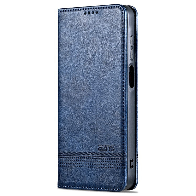 AZNS For Samsung Galaxy A15 4G Case PU Leather Magnetic Suction Wallet Phone Shell Cover - Blue