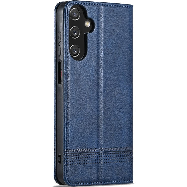 AZNS For Samsung Galaxy A15 4G Case PU Leather Magnetic Suction Wallet Phone Shell Cover - Blue
