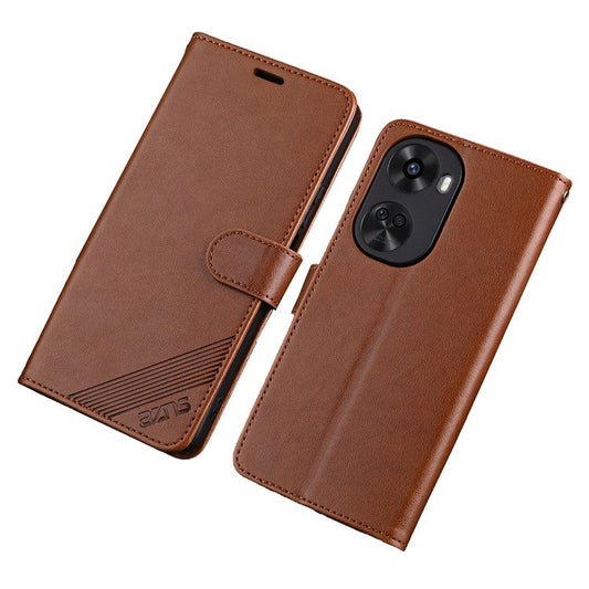 AZNS For Huawei nova 11 SE / nova 12 SE 4G Case PU Leather Magnetic Wallet Phone Shell - Brown