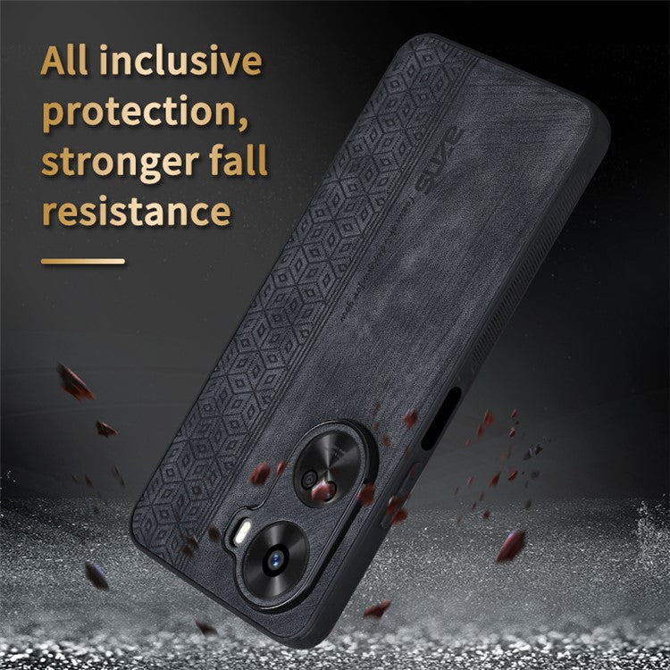 AZNS For Huawei nova 11 SE / nova 12 SE 4G Case Imprinted PU Leather + TPU Cell Phone Back Cover - Black