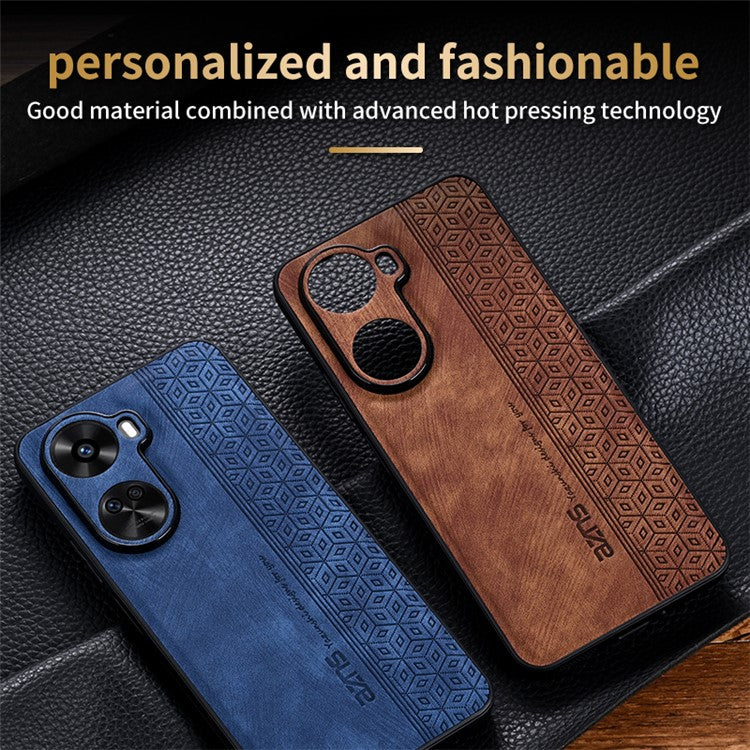 AZNS For Huawei nova 11 SE / nova 12 SE 4G Case Imprinted PU Leather + TPU Cell Phone Back Cover - Black