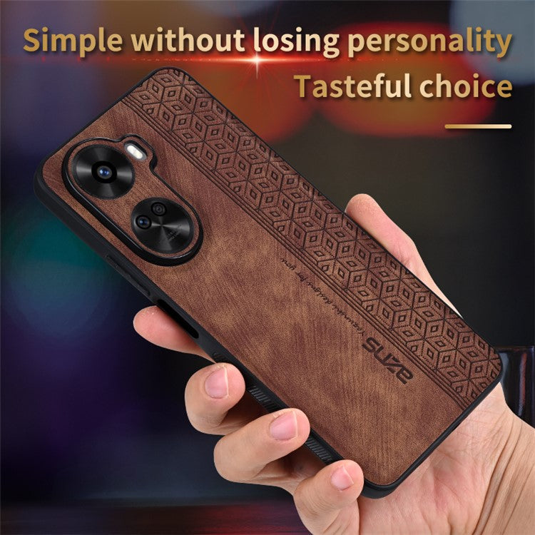 AZNS For Huawei nova 11 SE / nova 12 SE 4G Case Imprinted PU Leather + TPU Cell Phone Back Cover - Black