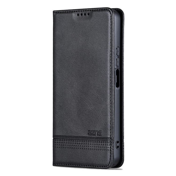 AZNS For Huawei nova 11 SE / nova 12 SE 4G Case Cowhide Texture Leather Wallet Phone Cover - Black