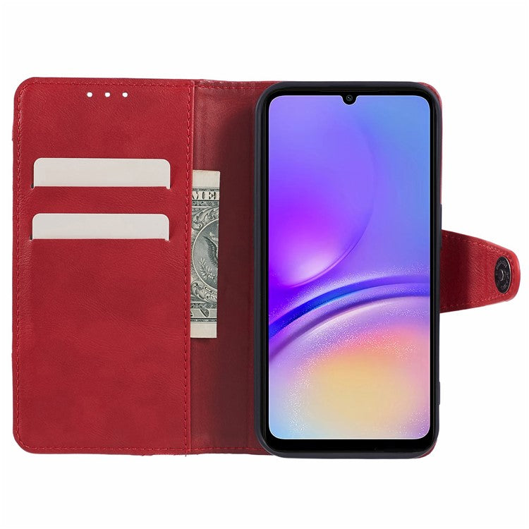 For Samsung Galaxy A32 4G (EU Version) Case Wallet Splicing PU Leather Cell Phone Cover - Red