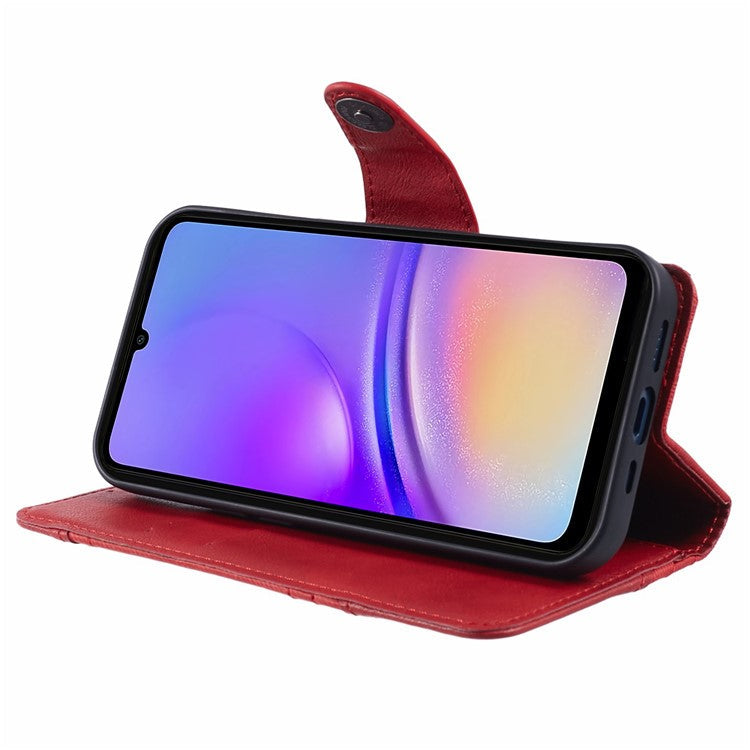For Samsung Galaxy A32 4G (EU Version) Case Wallet Splicing PU Leather Cell Phone Cover - Red