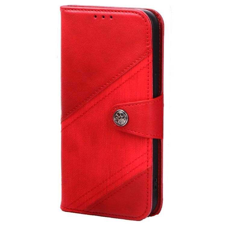 For Samsung Galaxy A32 4G (EU Version) Case Wallet Splicing PU Leather Cell Phone Cover - Red