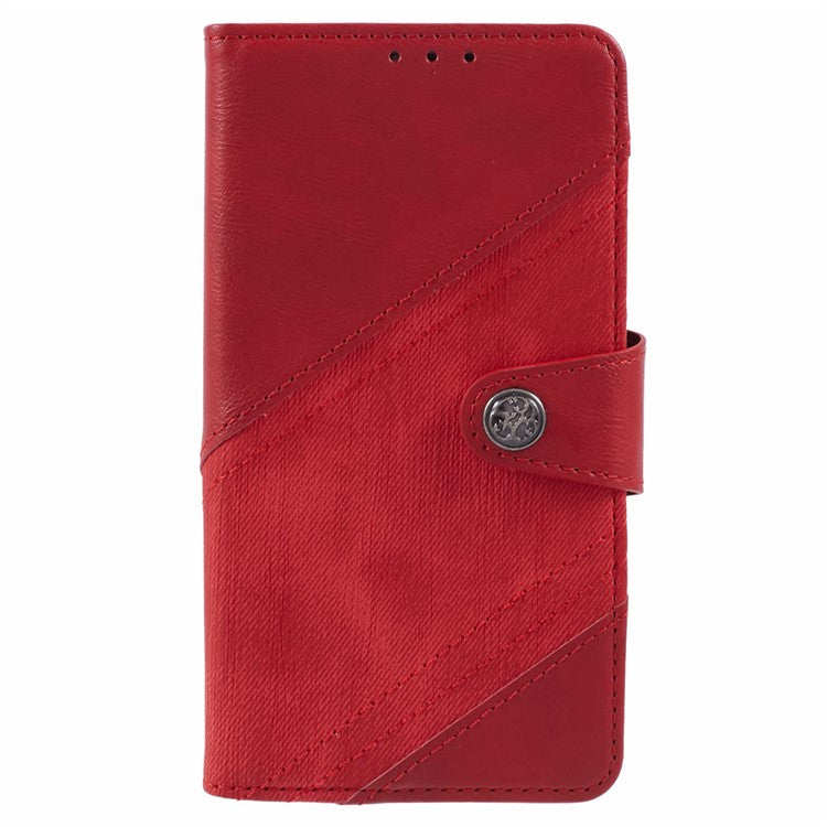 For Samsung Galaxy A32 4G (EU Version) Case Wallet Splicing PU Leather Cell Phone Cover - Red
