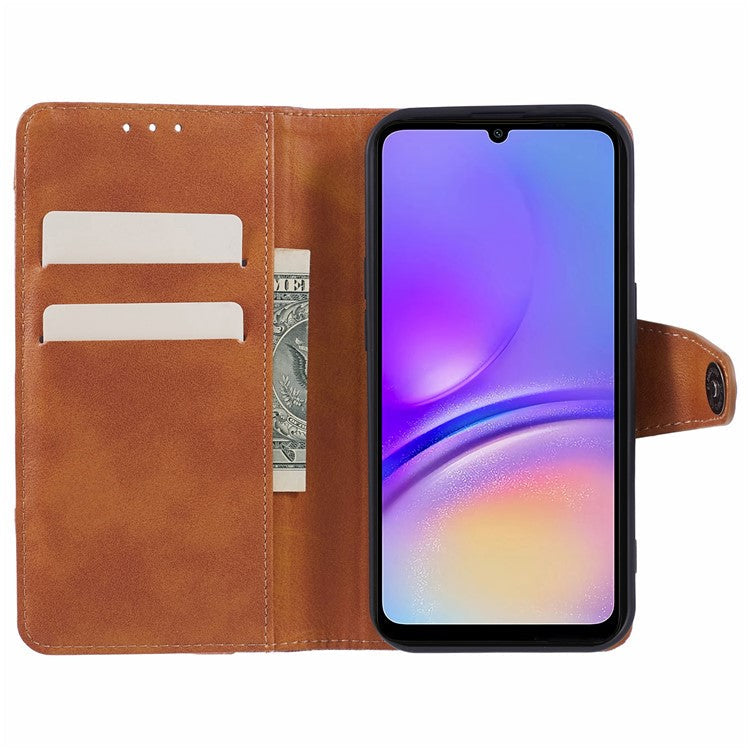 For Samsung Galaxy A53 5G Wallet Phone Case Splicing PU Leather Phone Cover Shell - Brown