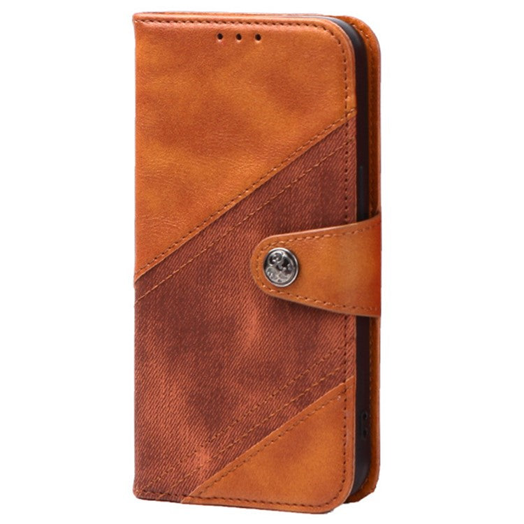 For Samsung Galaxy A53 5G Wallet Phone Case Splicing PU Leather Phone Cover Shell - Brown