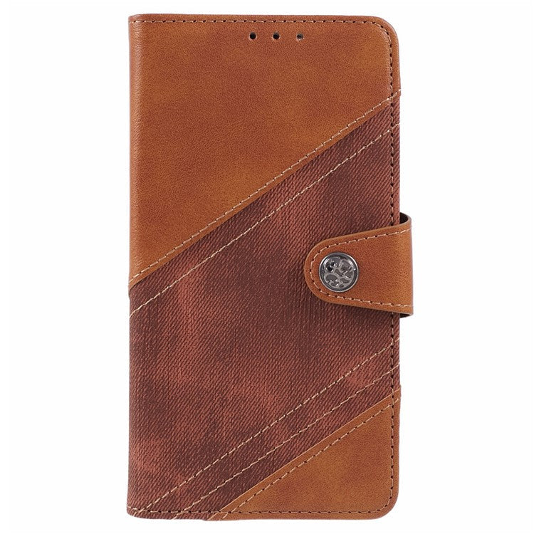 For Samsung Galaxy A53 5G Wallet Phone Case Splicing PU Leather Phone Cover Shell - Brown