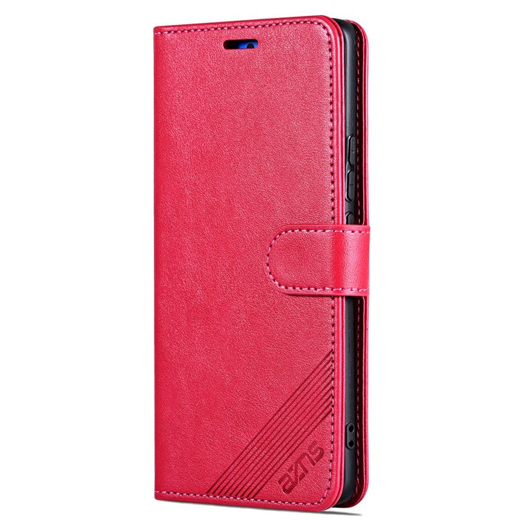 AZNS For Xiaomi Poco F6 Pro 5G / Redmi K70 5G / K70 Pro 5G Leather Case Wallet Stand Phone Cover - Red