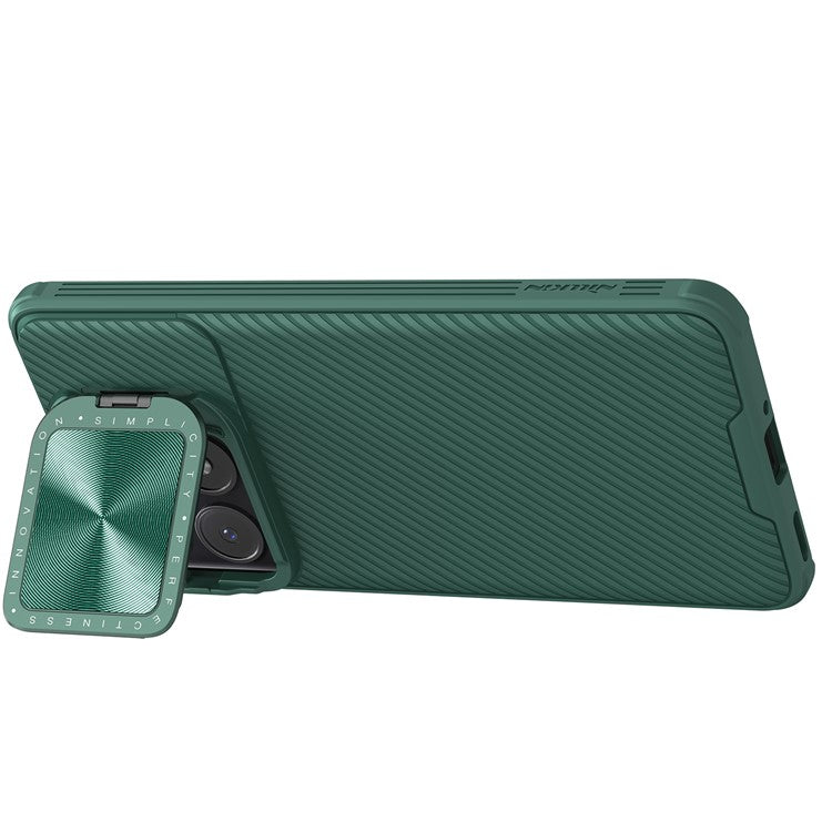 NILLKIN Camshield Prop Series for Xiaomi Poco F6 Pro 5G / Redmi K70 5G / K70 Pro 5G PC+TPU Phone Case Kickstand Phone Cover - Green