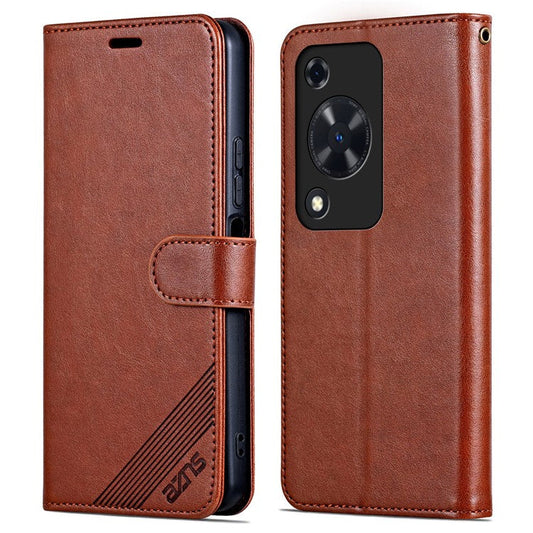 AZNS For Huawei Enjoy 70 4G / nova Y72 4G Phone Case Wallet PU Leather Flip Phone Cover - Brown