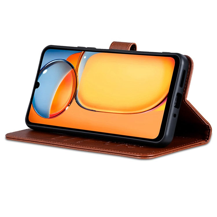 AZNS For Huawei Enjoy 70 4G / nova Y72 4G Phone Case Wallet PU Leather Flip Phone Cover - Brown