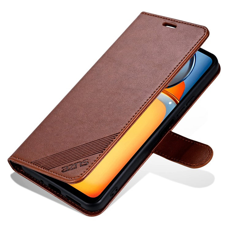 AZNS For Huawei Enjoy 70 4G / nova Y72 4G Phone Case Wallet PU Leather Flip Phone Cover - Brown