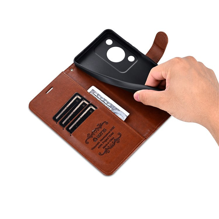 AZNS For Huawei Enjoy 70 4G / nova Y72 4G Phone Case Wallet PU Leather Flip Phone Cover - Brown