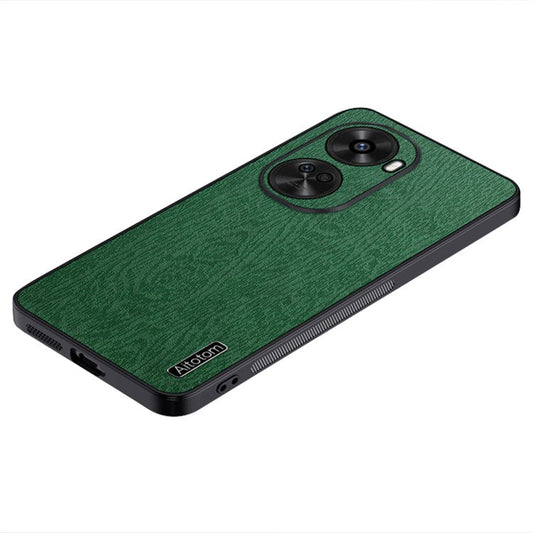 For Huawei nova 11 SE / nova 12 SE 4G Cell Phone Case Wood Grain PC+TPU+PU Back Cover - Green