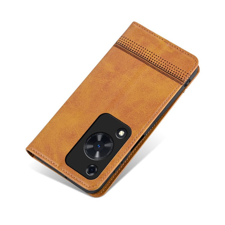 AZNS For Huawei Enjoy 70 4G / nova Y72 4G PU Leather Wallet Case Magnetic Absorption Flip Phone Cover - Brown