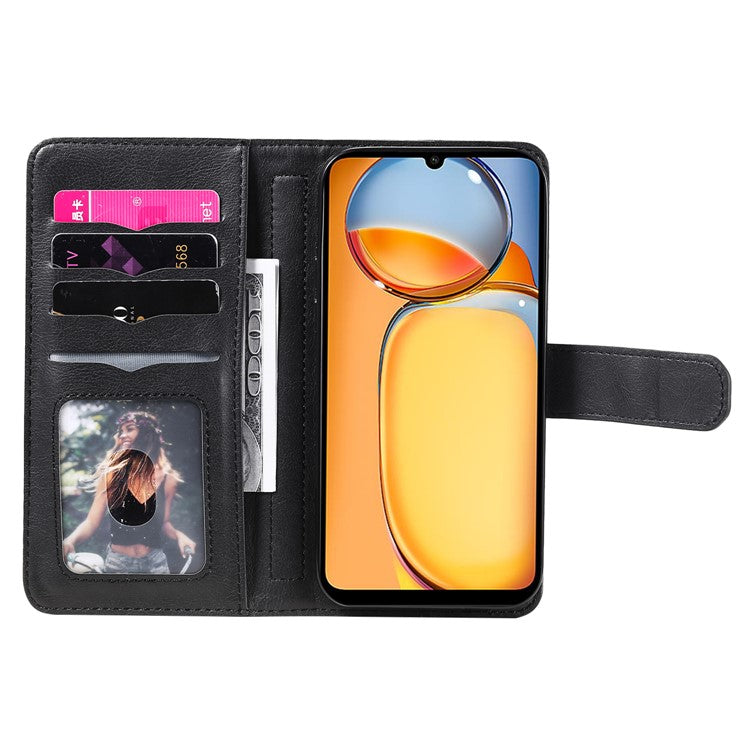 For Xiaomi Redmi 13C 4G / 13C 5G / 13R 5G / Poco M6 5G / Poco C65 4G Leather Case Wallet 10 Card Slots - Black