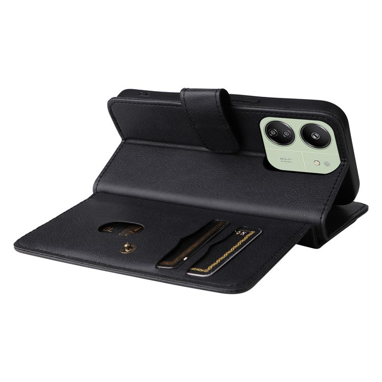 For Xiaomi Redmi 13C 4G / 13C 5G / 13R 5G / Poco M6 5G / Poco C65 4G Leather Case Wallet 10 Card Slots - Black