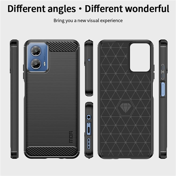 MOFI JK TPU Series-1 For Motorola Moto G45 5G / G34 5G TPU Case Carbon Fiber Texture - Black