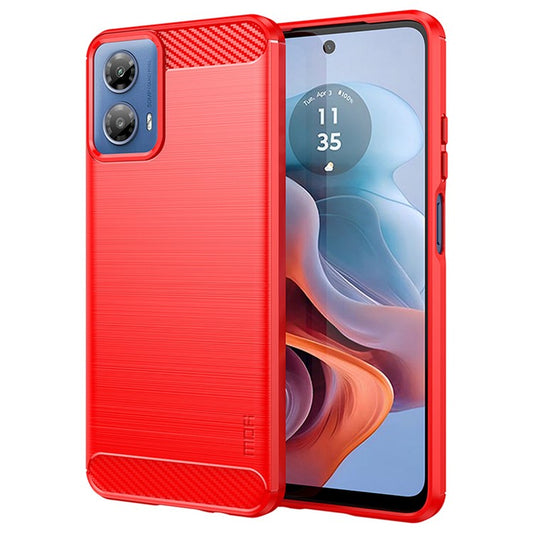 MOFI JK TPU Series-1 For Motorola Moto G45 5G / G34 5G TPU Case Carbon Fiber Texture - Red