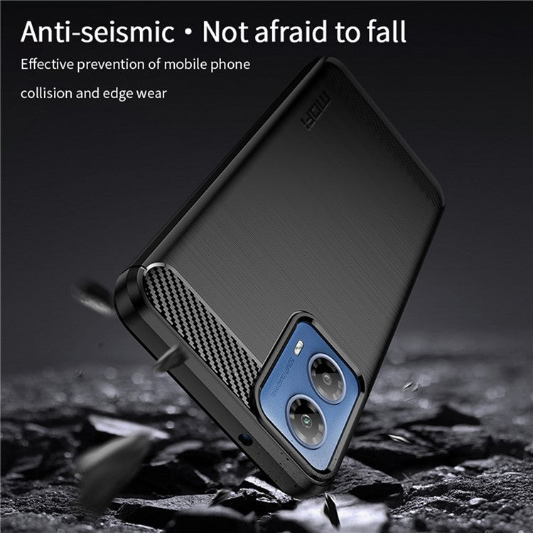 MOFI JK TPU Series-1 For Motorola Moto G45 5G / G34 5G TPU Case Carbon Fiber Texture - Red